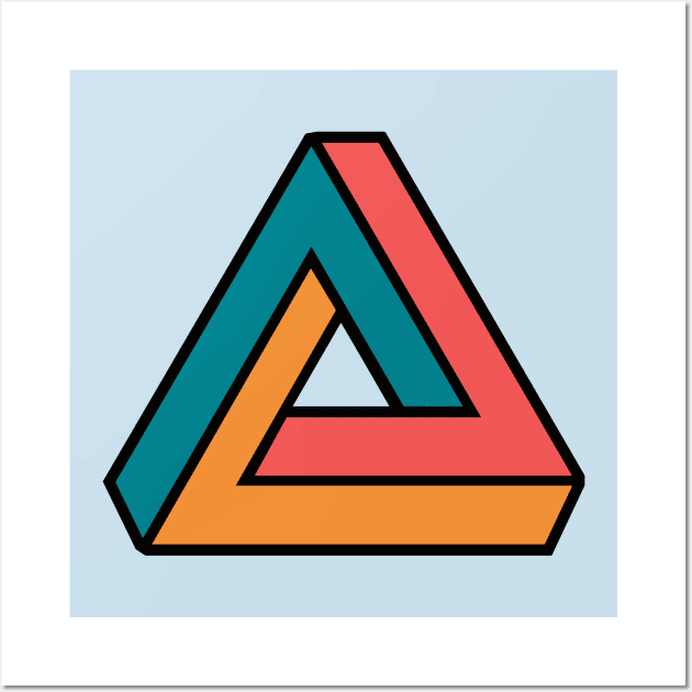 Vintage Penrose Triangle Geometry // Impossible Triangle Wall Art by Now Boarding